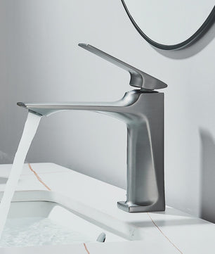 Moderne Wastafelkraan Messing - Enkel Hendel Mixer - Warm & Koud Water