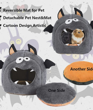 Monster Huisje & Bedje voor Kleine Huisdieren - Warm & Knus