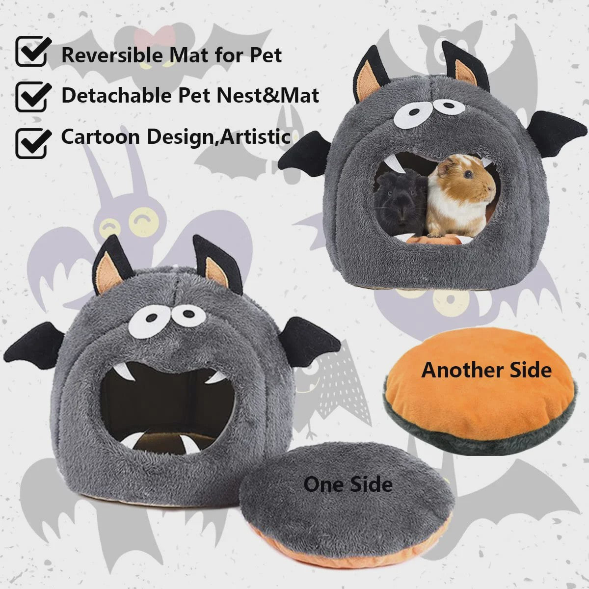Monster Huisje & Bedje voor Kleine Huisdieren - Warm & Knus