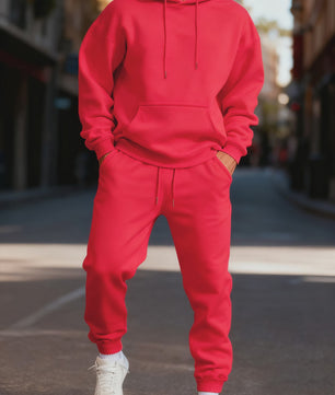 Unisex Fleece Hoodie Set - Casual Sportkleding voor Heren & Dames