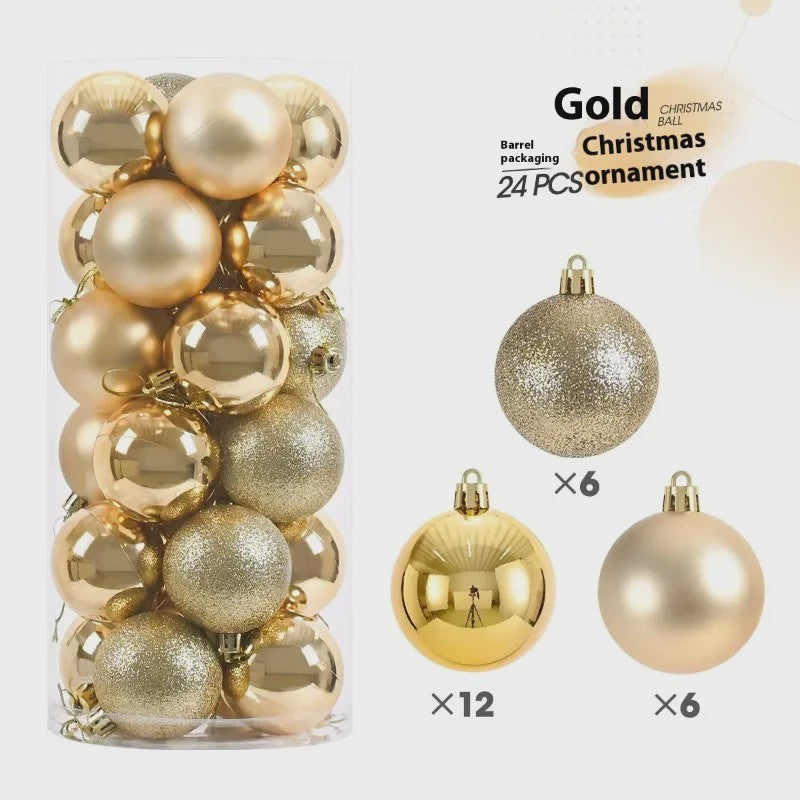 24x Kerstballen Set - 3/4/6cm - Multicolor & Glitter - Kerstboom Decoratie