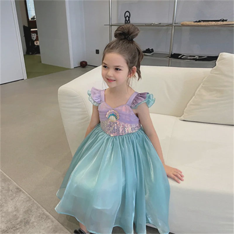 Prinsessenjurk Meisjes Ariel Zeemeermin Jurk - Feestelijk & Zomers