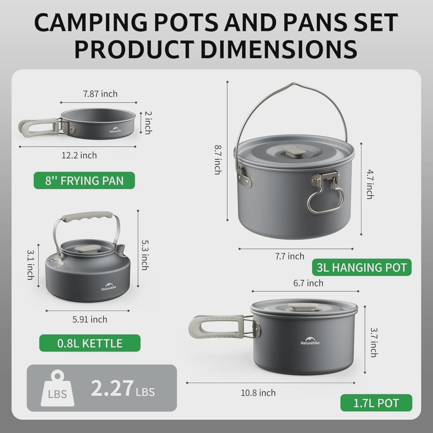Naturehike Ultralichte Aluminium Camping Kookset - Complete Outdoor Keukenuitrusting