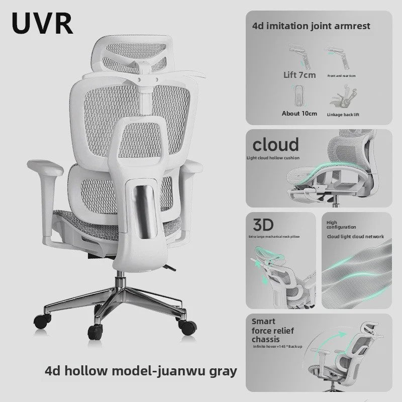 Ergonomische Bureaustoel Mesh - Verstelbaar met Lendesteun & Voetensteun - Comfortabel voor Kantoor & Gaming