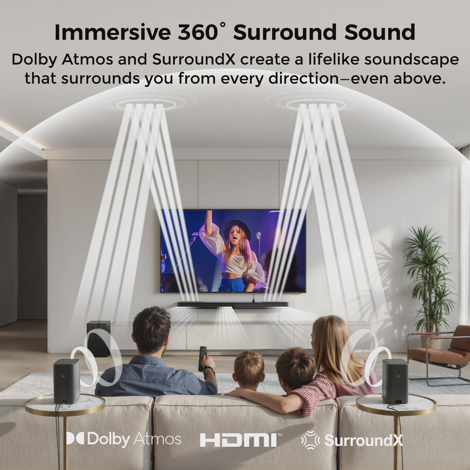ULTIMEA 5.1.2ch Soundbar Home Theater Systeem met Dolby Atmos, 460W, Surround Speakers en App Bediening