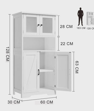 Stijlvolle Huis Kasten met 2 Deuren en Verstelbare Planken - Keuken, Badkamer, Woonkamer