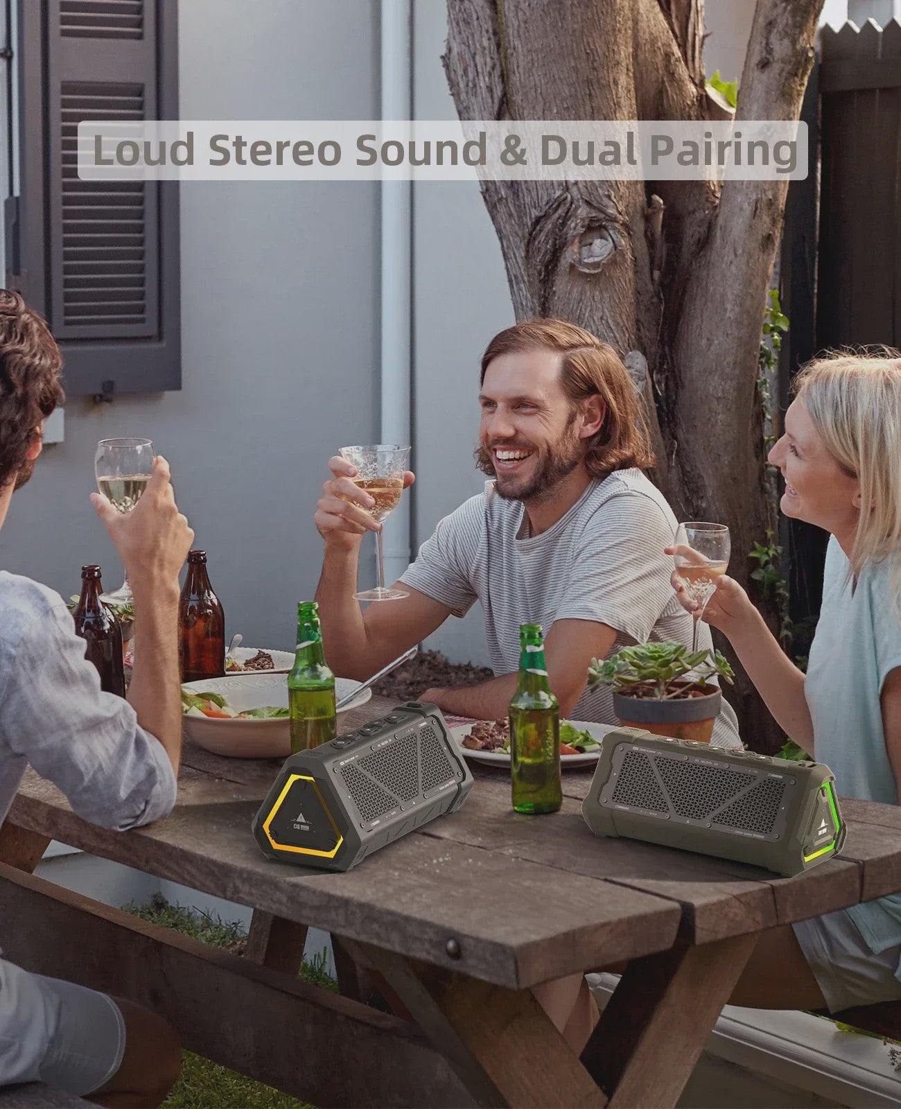 MLOVE P3 Outdoor Bluetooth Speaker - 40W Stereo Geluid, IPX7 Waterdicht & RGB Licht