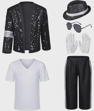 Michael Jackson Kostuum Set - Popster Cosplay Outfit voor Kinderen & Volwassenen