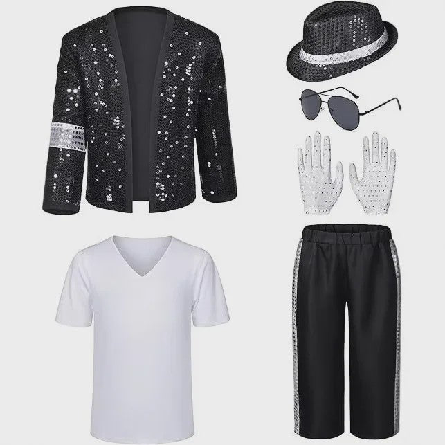 Michael Jackson Kostuum Set - Popster Cosplay Outfit voor Kinderen & Volwassenen
