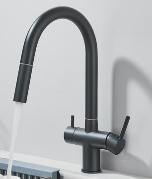 Keukenmengkraan met Uittrekbare Douchekop en Waterfilter - Messing