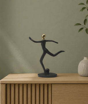 Moderne Mens Sculptuur met Gouden Hoofd - Decoratieve Figuur voor Huis en Bureau