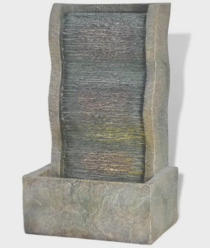 Stijlvolle Buitenfontein met Geïntegreerde Lamp - Polyresin 28.5x20.5x49.5 cm