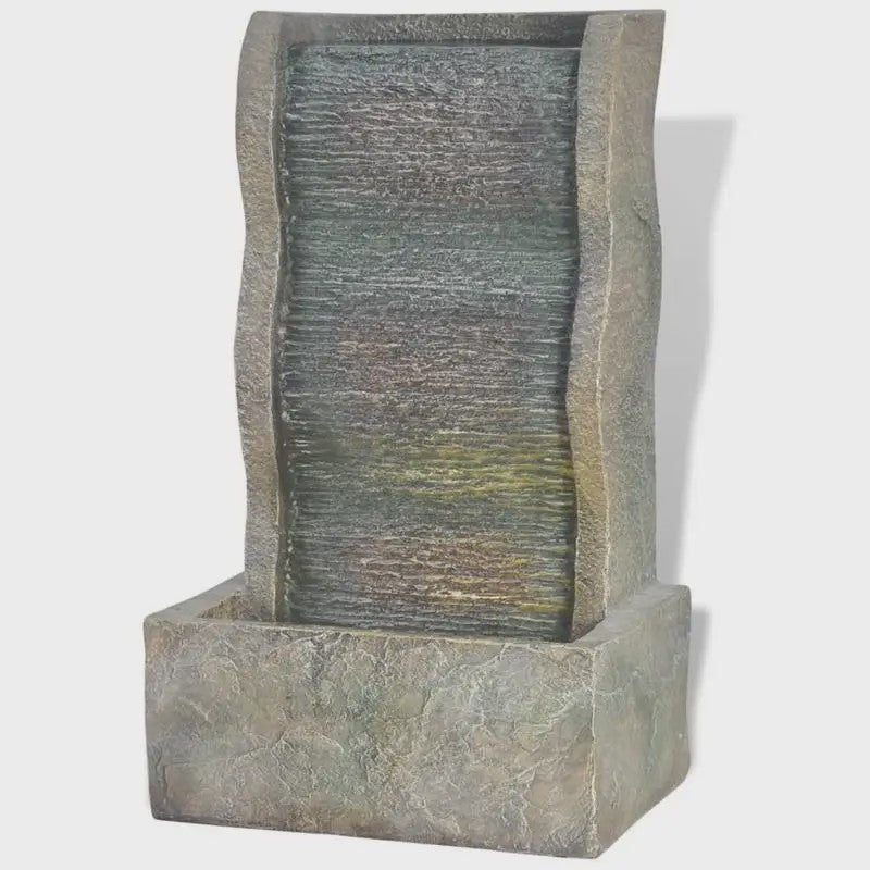 Stijlvolle Buitenfontein met Geïntegreerde Lamp - Polyresin 28.5x20.5x49.5 cm