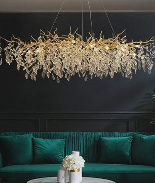 Luxe Gouden Kristallen LED Kroonluchter - Plafondlamp & Hanglamp voor Woonkamer, Eetkamer, Slaapkamer