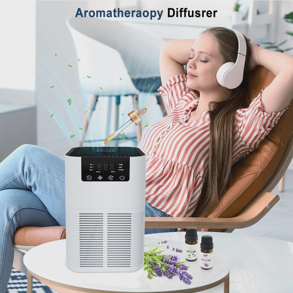 Luchtzuiveraar met HEPA-filter, ionisator en aromatherapie – Verwijder rook, geurtjes en allergenen
