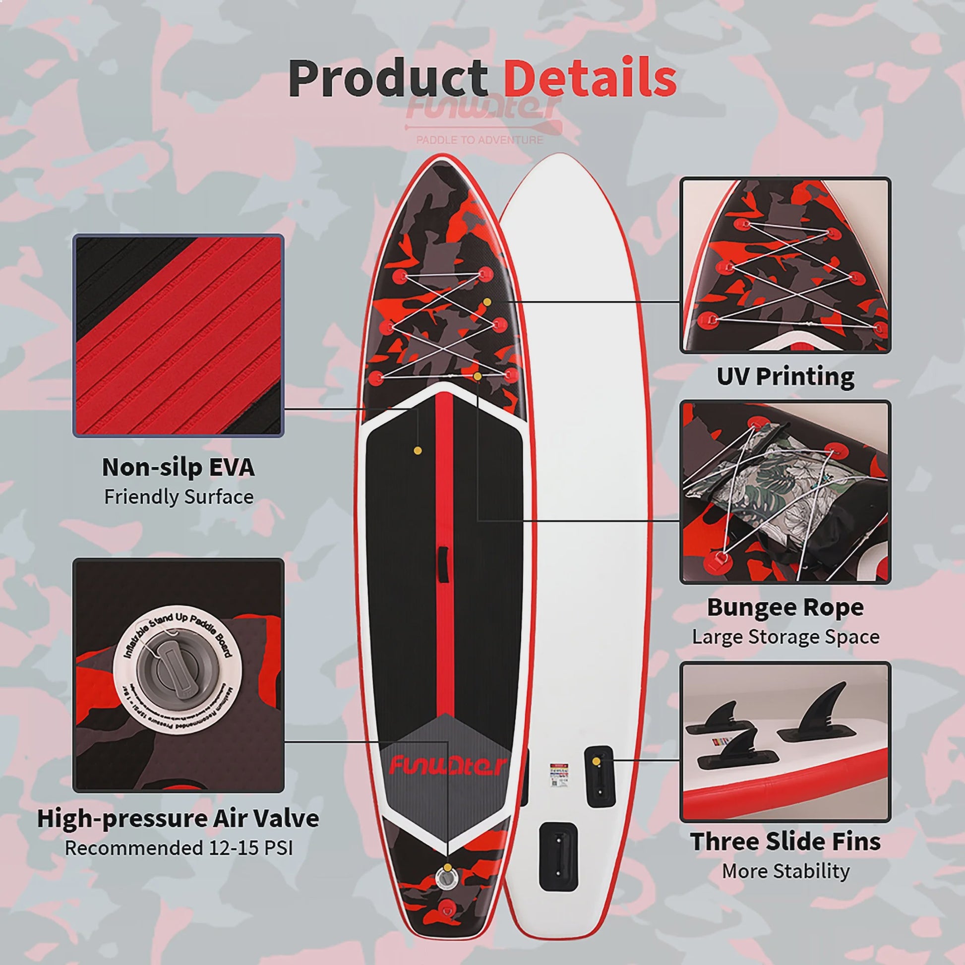 Opblaasbaar SUP Board 350cm - Extra Breed & Stabiel - 205kg Max Belasting - Voor Oceaan & Water Surfen