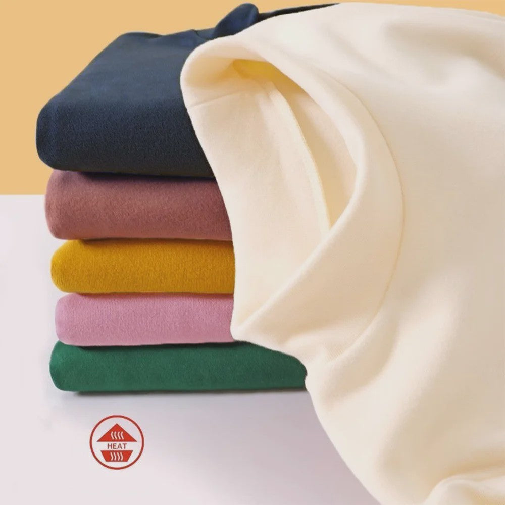 Warme Kinder Thermo T-shirt met Col - Zacht Fleece, Lange Mouwen voor Jongens en Meisjes