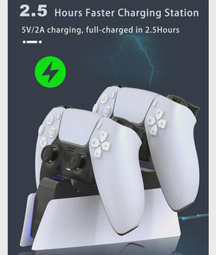 Dubbele Oplaadstandaard voor PS5 DualSense Controllers - Snel en Veilig Opladen
