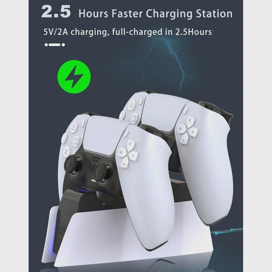Dubbele Oplaadstandaard voor PS5 DualSense Controllers - Snel en Veilig Opladen