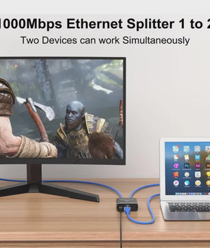 Gigabit RJ45 Splitter 1 naar 2 - 1000M Ethernet Netwerk Kabel Verlenging