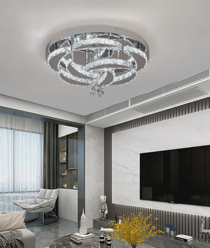 Luxe Kristallen Plafondlamp - Modern LED Verlichting met Dimbare Helderheid en Kleurtemperatuur voor Woonkamer en Eetkamer