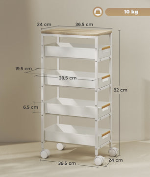 Homcom Ovalen Eettafel met Klapvleugels - 163x80x75 cm - Naturel Houtkleur