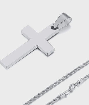 Heren Kruis Ketting Roestvrij Staal - Waterdicht & Anti-Allergisch