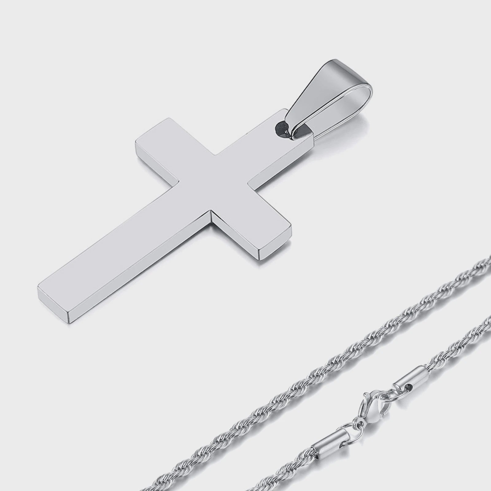Heren Kruis Ketting Roestvrij Staal - Waterdicht & Anti-Allergisch