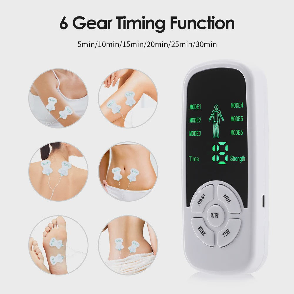 Digitale EMS Spierstimulator: Massageapparaat voor Rug, Nek & Lichaam met TENS