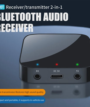 Bluetooth 6.0 Audio Ontvanger & Zender - Draadloze AUX Adapter voor Auto, PC, TV