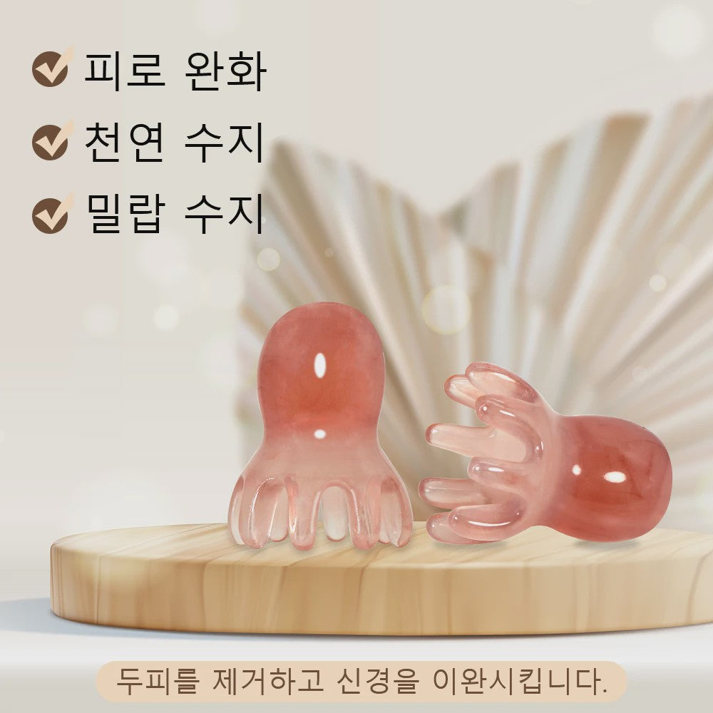 Schattige Octopus Hoofdhuid Massager - Resin, Stressverlichting & Haarverzorging