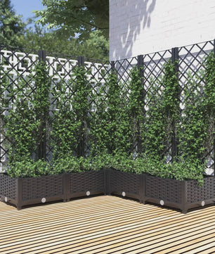 Zwarte Plantenbak met Trellis 120x120x121.5 cm - Verticale Tuin