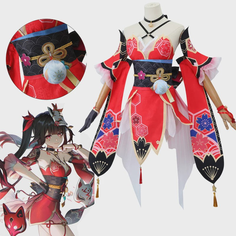 Honkai Star Rail Sparkle Cosplay Kostuum Set - Compleet met Pruik & Masker voor Dames