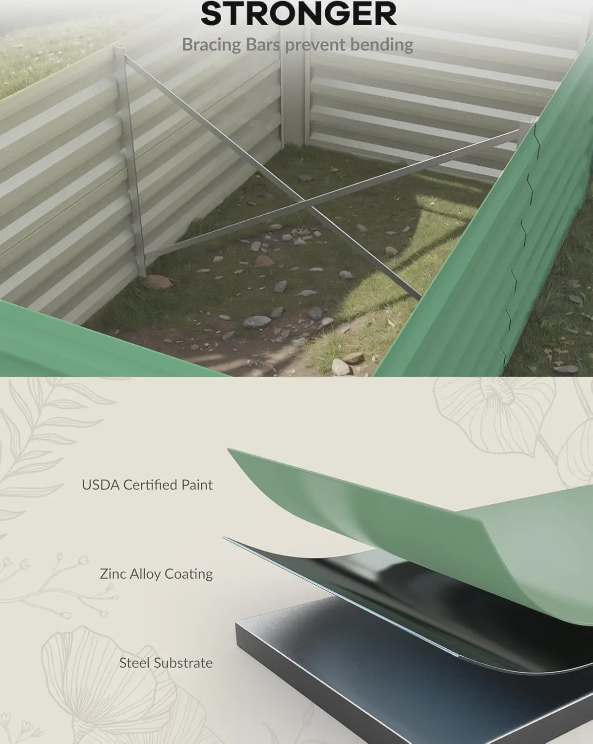Verhoogd Tuinbed Metaal 6x3x2 ft (183x91 cm) - 60 cm Hoog, Groen, Roestbestendig & Eenvoudig te Monteren
