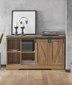 Rustiek Houten Sideboard met Schuifdeuren - Landelijke TV-meubel en Opbergkast