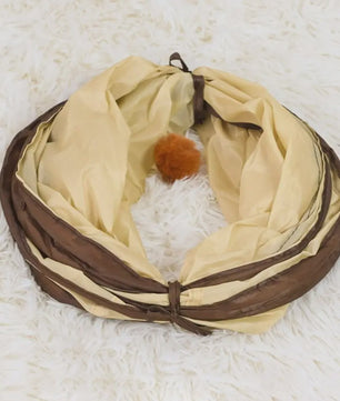 Opvouwbare Katten Speeltunnel - Interactief Speelgoed voor Katten & Konijnen - Beige/Bruin