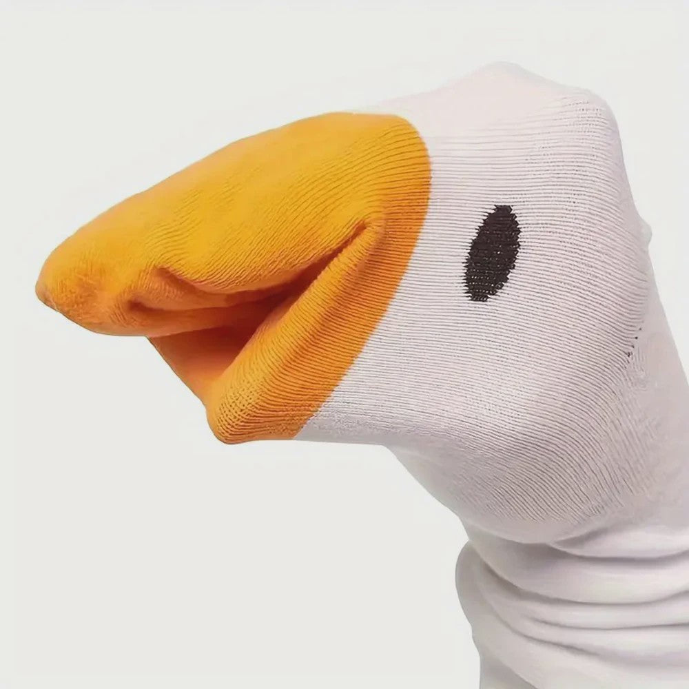 Grappige Gans Sokken Dames - Schattig Cartoon Design, Ademend & Comfortabel (1/6 paar)