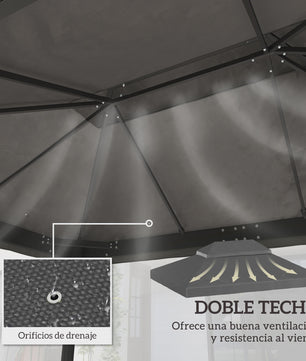 Outsunny Replacement Roof for Gazebo 4X3 m with Double Anti-Uv Roof Gray