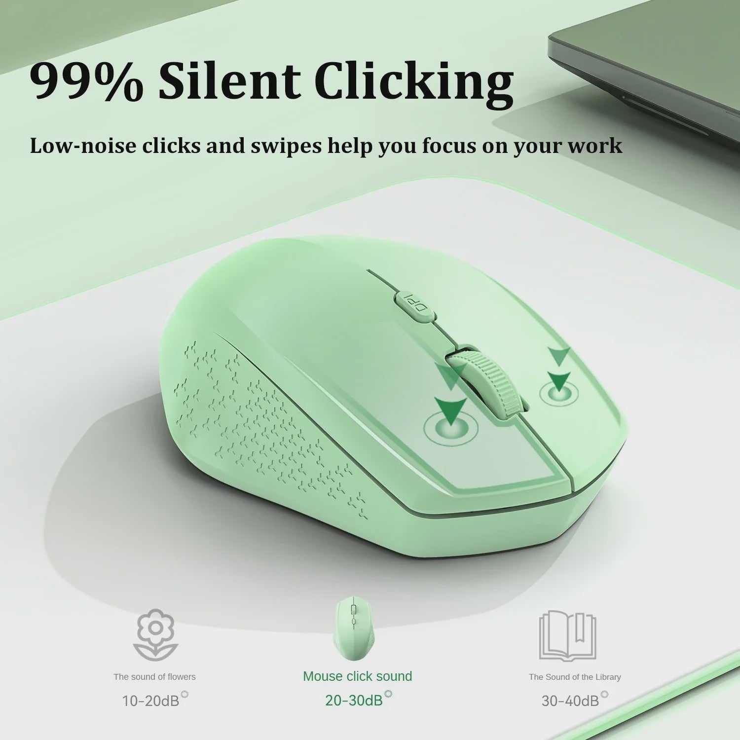 Draadloze Dual-Mode Muis: Bluetooth 5.2 & 2.4G, Oplaadbaar, Stille Kliks voor PC & Laptop