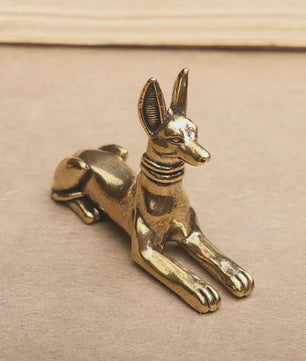 Vintage Messing Beeldje Egyptische Farao Hond - Decoratief Kunstobject voor Huis, Kantoor of Boekenplank
