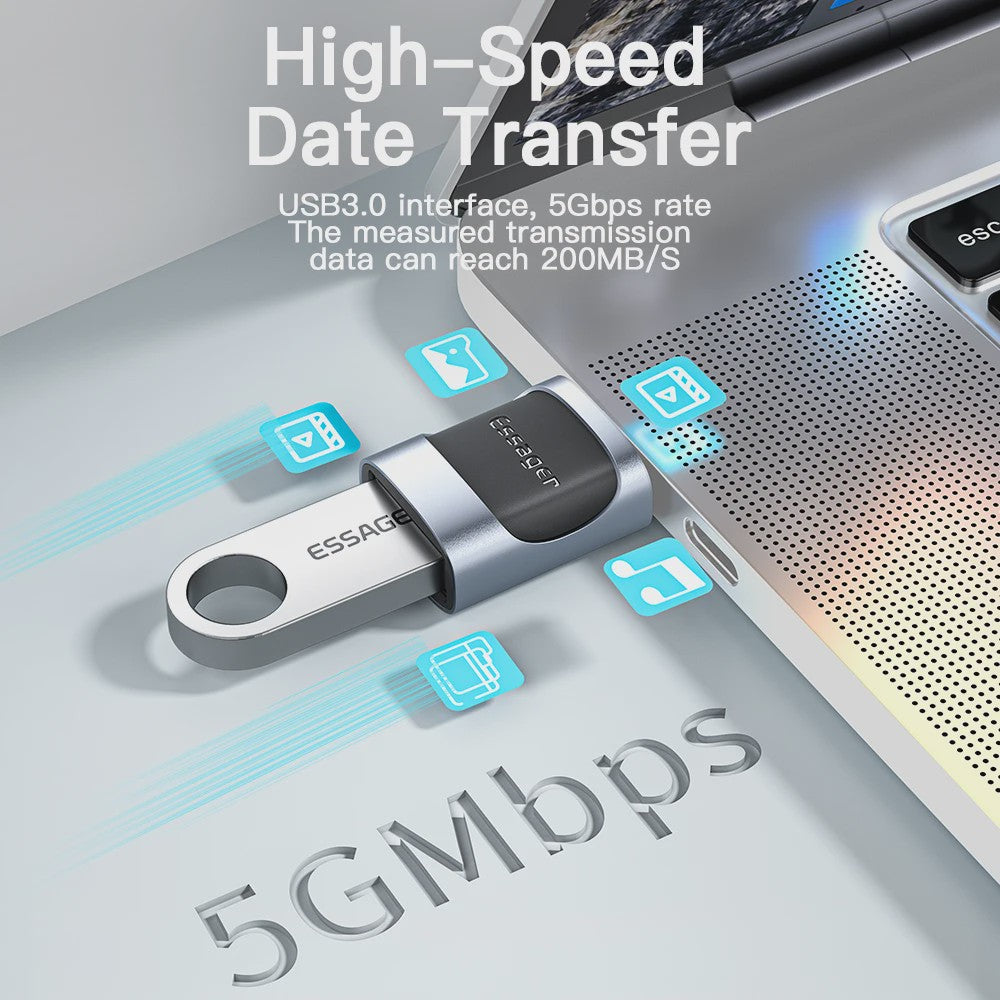 Essager USB 3.0 OTG Adapter: Type-C naar USB-A Female Converter