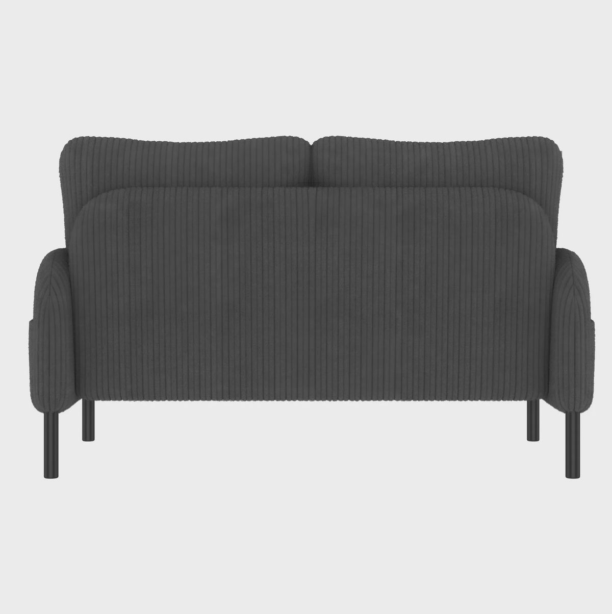 Corduroy 2-zitsbank met hoge rugleuning, zijvak en metalen poten - 120x75x79 cm