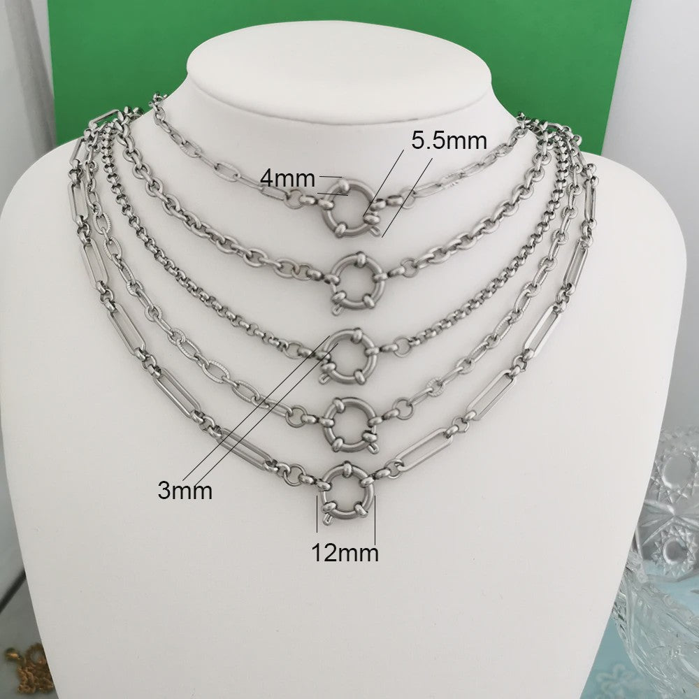Gouden Roestvrij Stalen Ketting met Sailor Sluiting - Unisex Choker
