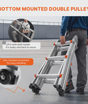 SucceBuy Telescopische Ladder A-Frame Compact Aluminium Multifunctioneel Draagbaar