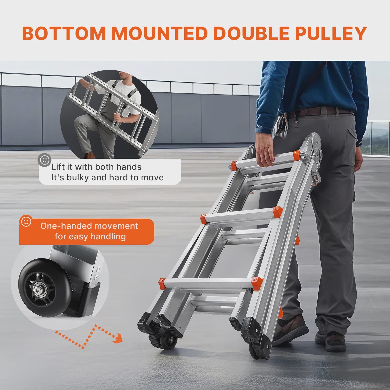SucceBuy Telescopische Ladder A-Frame Compact Aluminium Multifunctioneel Draagbaar