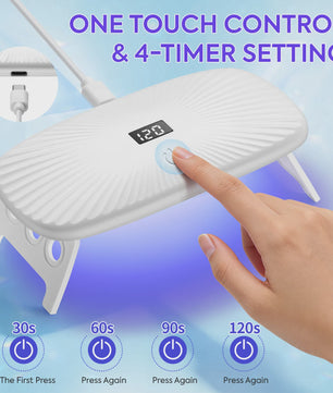2-in-1 UV/LED Nageldroger: Handheld & Desktop, Snel Drogen met Timer