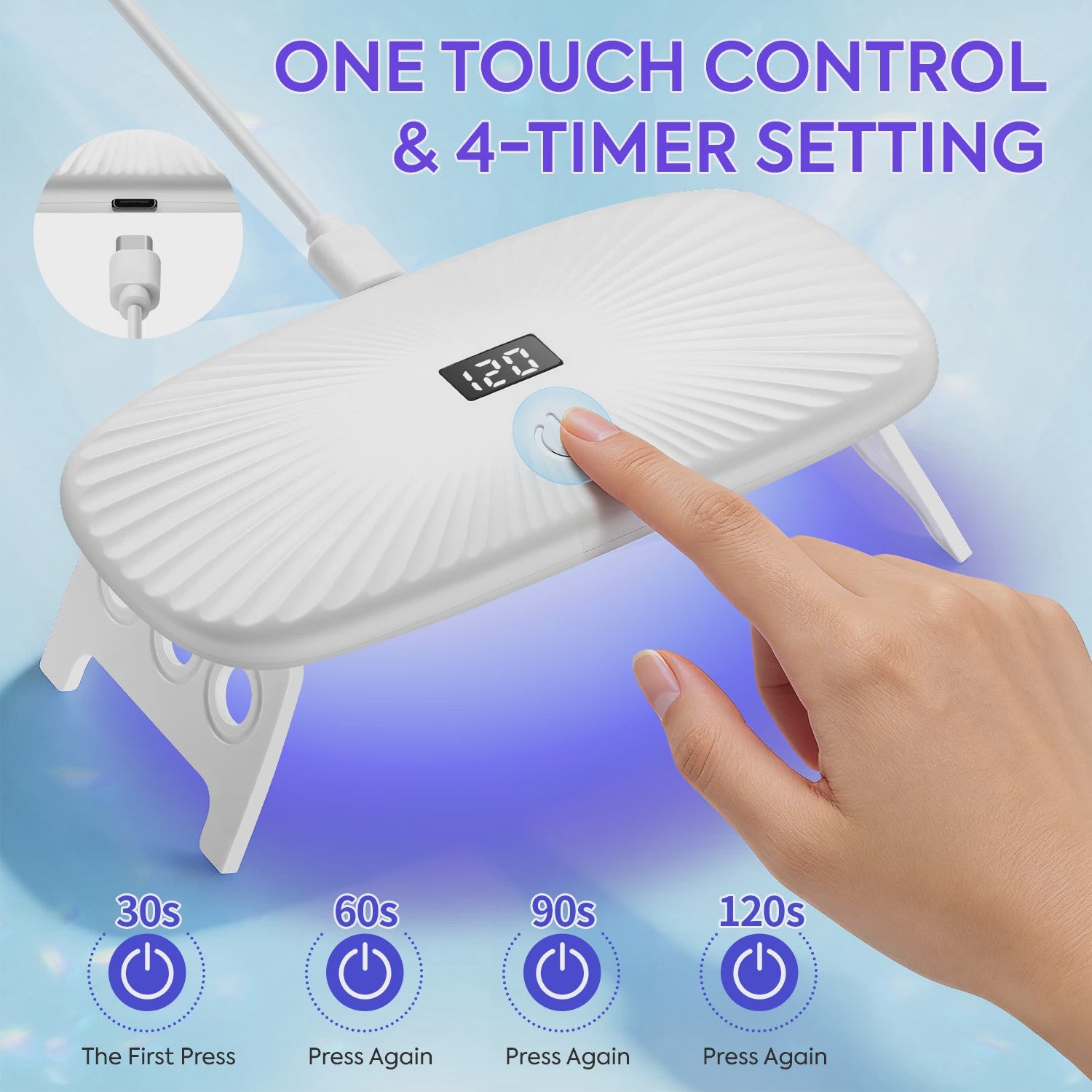 2-in-1 UV/LED Nageldroger: Handheld & Desktop, Snel Drogen met Timer