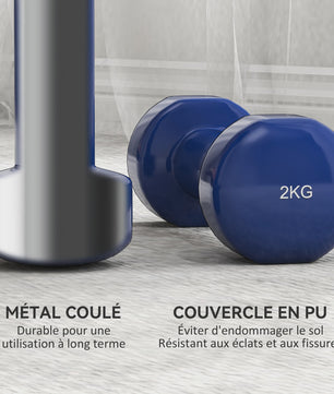 HOMCOM Dumbbell Set 10kg met Opbergkoffer - Verstelbaar Gewicht voor Krachttraining
