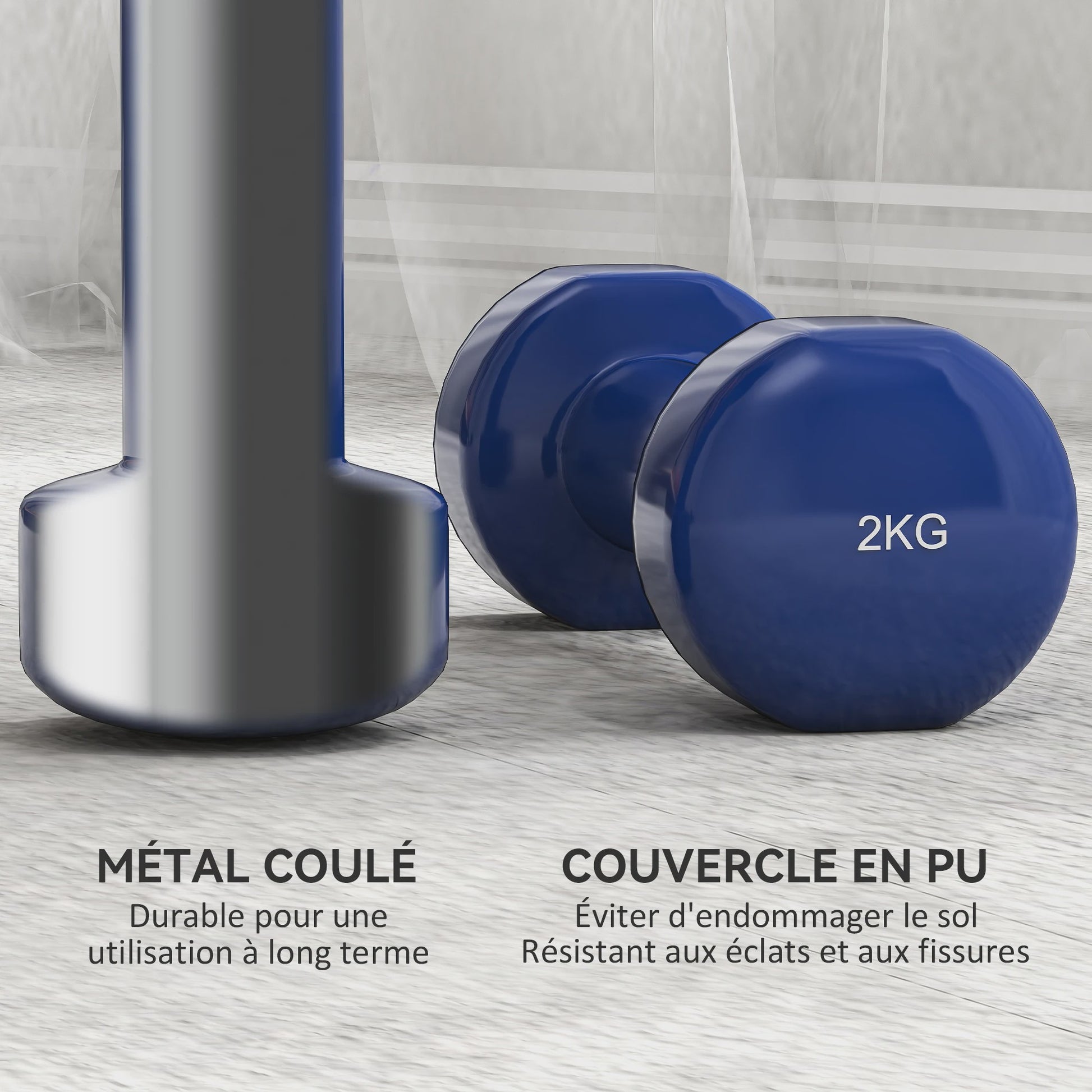 HOMCOM Dumbbell Set 10kg met Opbergkoffer - Verstelbaar Gewicht voor Krachttraining