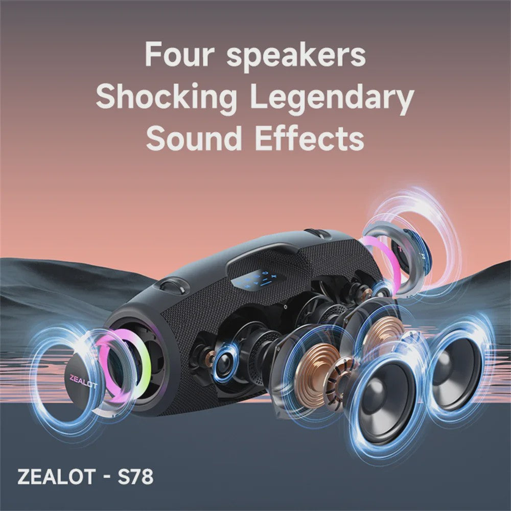 ZEALOT S78 120W Draagbare Bluetooth Speaker - Krachtig Geluid & Feestverlichting